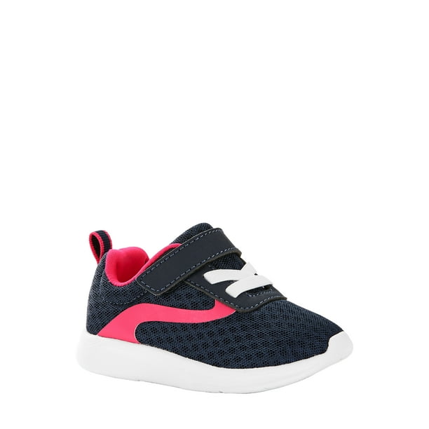 Girls//toddler Size 9 Wonder Nation Sneakers Shoes Black Mess//Pink Soles W//Strap